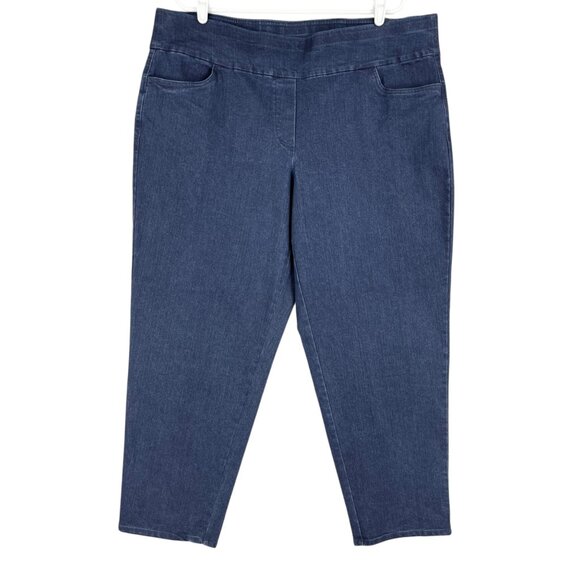 Alfred Dunner Women Allure Super Stretch Slim Pull-on Pants Blue Plus Sz 18W NWT - Picture 1 of 11